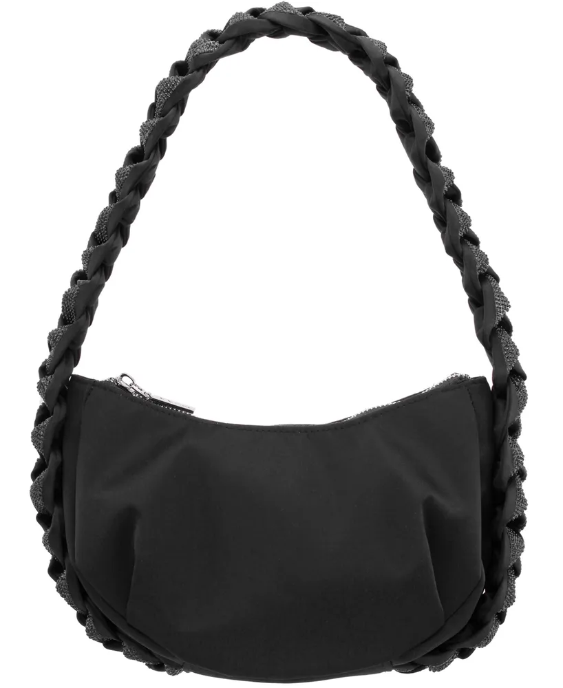 Nina Braided Crystal Hobo Bag