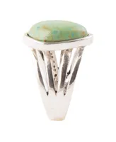 Barse Classy Genuine Turquoise and Sterling Silver Abstract Ring