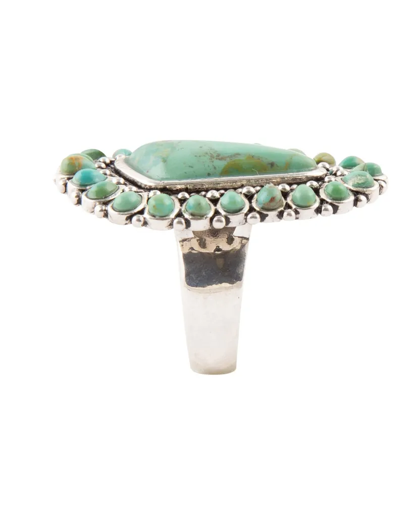 Barse Sedona Genuine Turquoise Abstract Band Ring