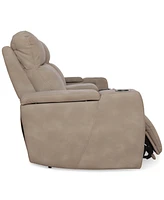 Greymel 74" Zero Gravity Fabric Loveseat with Console and Power Headrests, Created for Macy's