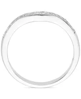 Diamond Bead Edge Contour Band (1/10 ct. t.w.) in 14k White Gold