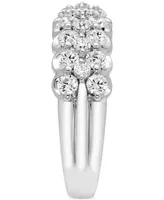 Diamond Three Row Scallop Band (1 ct. t.w.) in 14k White Gold