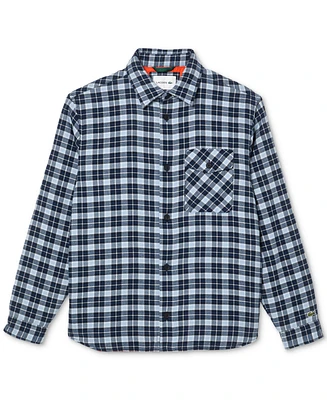 Lacoste Men's Plaid Croc Embroidered Flannel Shirt Jacket