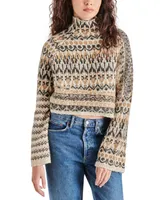 Steve Madden Women's Indie Funnel-Neck Fair Isle Sweater