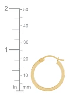 Polished and Diamond Cut Flat Round Hoop Earrings in 14K Yellow Gold, 20mm