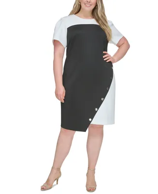 Tommy Hilfiger Plus Size Asymmetric-Hem Dress