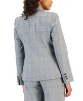 Tahari Asl Women's Glen Plaid Faux-Double-Breasted Blazer