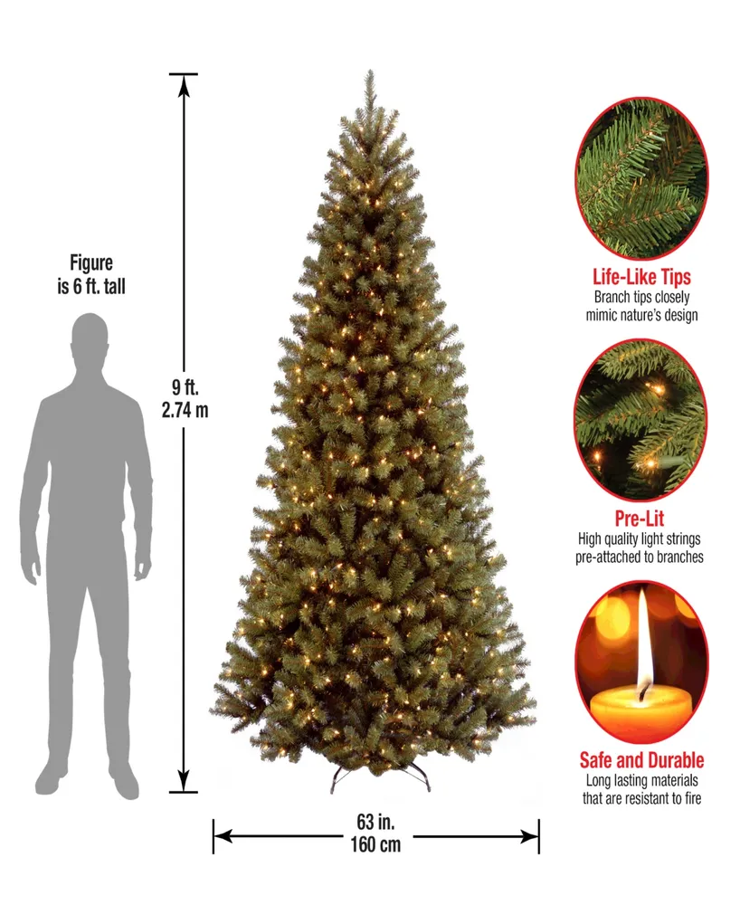 National Tree Company 9' Power Connect North Valley Spruce Tree with Light Parade Led Lights