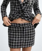 Mango Women's Tweed Suit Mini Skirt