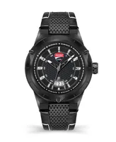 Ducati Corse Men's Quartz Black Genuine Leather Watch 45mm