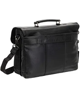 Mancini Men's Buffalo Double Compartment Briefcase for 15.6" Laptop , Tablet