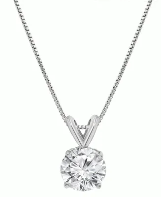 Diamond Solitaire 18" Pendant Necklace (1 ct. t.w.) in 14k White Gold