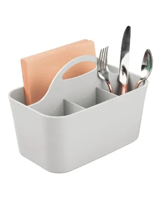 mDesign Plastic Cutlery Storage Organizer Caddy Bin Tote with Handle