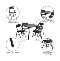 Emma+Oliver 5 Piece Folding Card Table And Chair Set