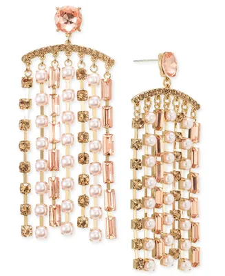 I.n.c. International Concepts Crystal & Imitation Pearl Shaky Statement Earrings, Created for Macy's