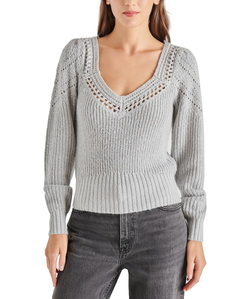 AE Chenille Pointelle V-Neck Sweater