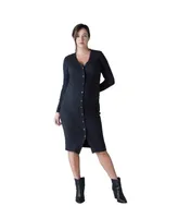 Women's Maternity Button Front Sweater Dress