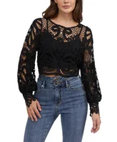 Bebe Women's Placement Lace Blouse