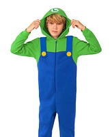 OppoSuits Little and Big Boys Luigi Zip Up Onesie Outfit