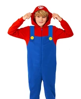 OppoSuits Little and Big Boys Mario Zip Up Onesie Outfit