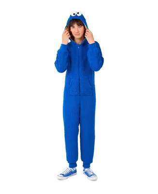 OppoSuits Little Boys Cookie Monster Zip Up Onesie Outfit