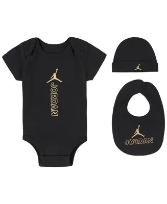 Jordan Baby Boys Bodysuit, Bibs and Hat Gift Box Set, 3 Piece