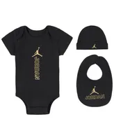 Jordan Baby Boys Bodysuit, Bibs and Hat Gift Box Set, 3 Piece