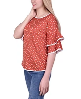 Ny Collection Petite Elbow Sleeve Double Top