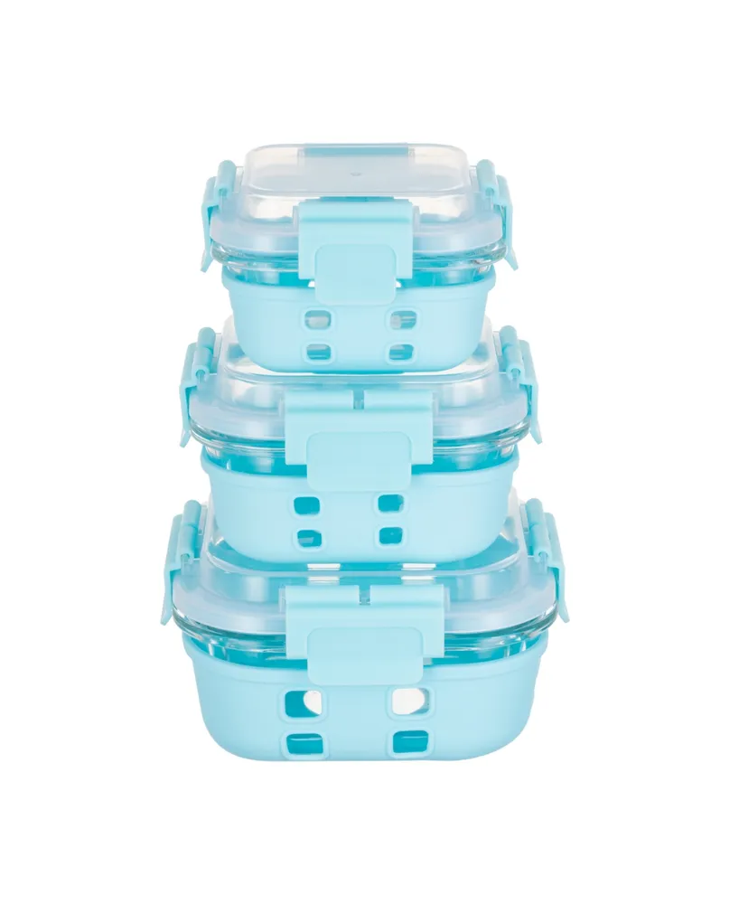 Genicook Borosilicate Glass 3 Container Food Storage Set Genicook