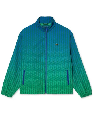 Lacoste Men's Zip-Front Geo Pattern Jacket - Cobalt/calathea