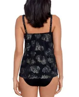 Miraclesuit Womens Iridium Mirage Underwire Tankini Top High Waist Tummy Control Bikini Bottoms