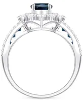 Sapphire (2-1/3 ct. t.w) and Diamond (3/4 t.w.) Ring 14k White Gold (Also Available Ruby Emerald)