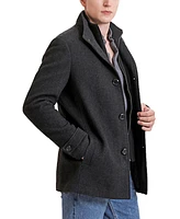 Landing Leathers Men Russell Herringbone Wool Car Coat with Bib