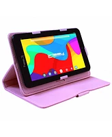 Linsay New 7" Tablet Quad Core 64GB Storage Android 13 with Pink Case