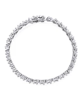 Traditional Bridal Jewelry Slender Dainty Cubic Zirconia Aaa Cz Pear Shape Tennis Bracelet Teardrop For Women Wedding 7.5 Inch