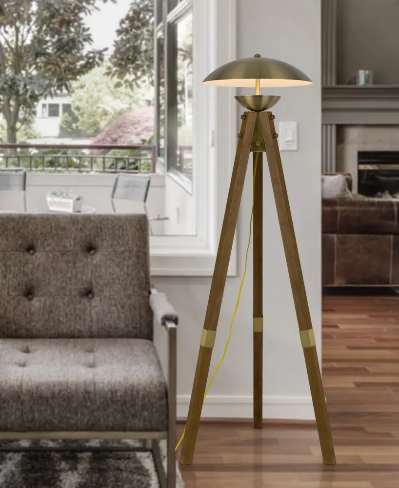 Lakeland 55" Height Wood and Metal Floor Lamp