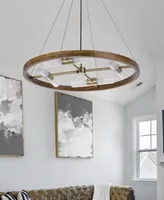 13" Height Wood and Metal Chandelier