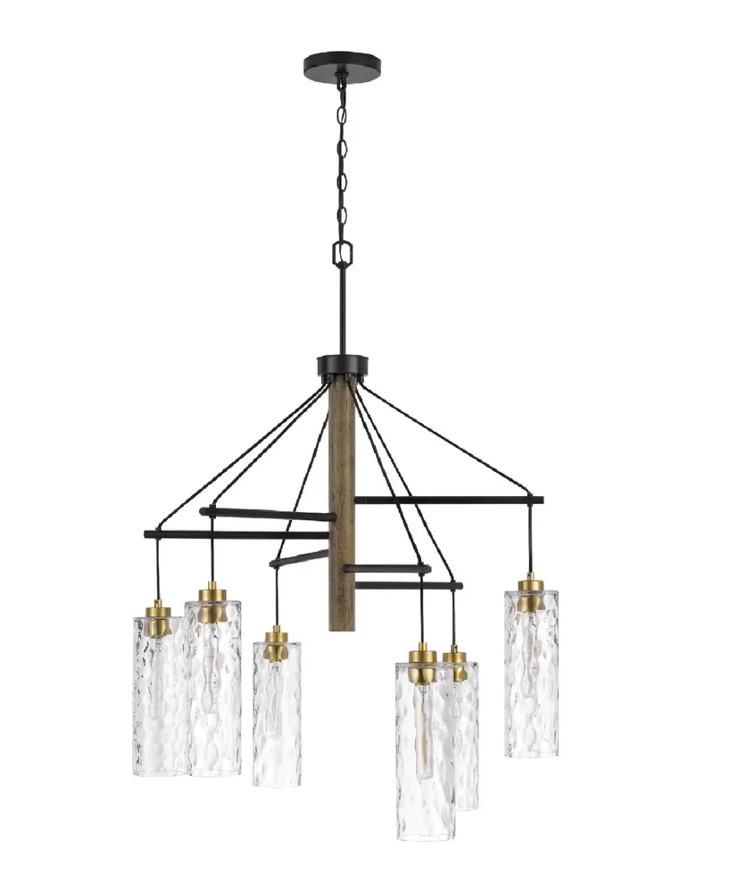 44" Height Metal and Wood Chandelier