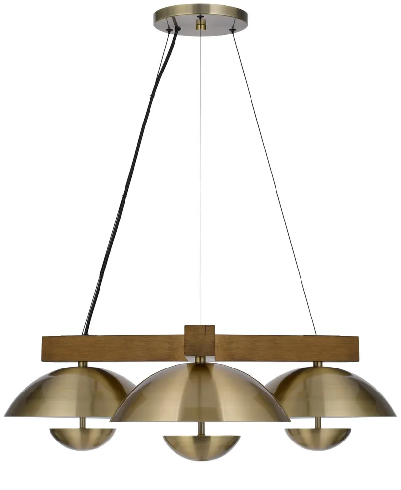 Lakeland 8.75" Height Metal and Wood Pendant