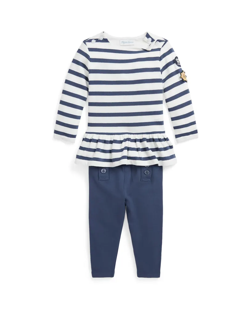 Polo Ralph Lauren Toddler and Little Girls Striped Stretch Ponte