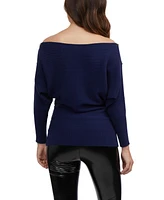 Bebe Women's Off The Shoulder Tunic Sweater