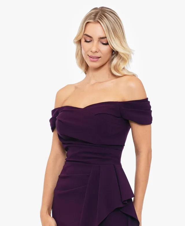 Beverley Scuba Knit Ruffle V-Neck Party Dress