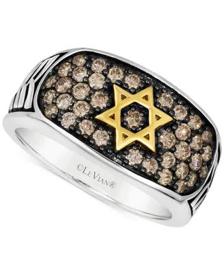 Le Vian Men's Chocolate Diamond Star of David Cluster Ring (1 ct. t.w.) in 14k Two-Tone Gold