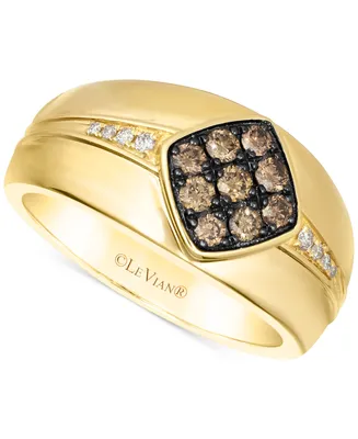 Le Vian Men's Chocolate Diamond & Nude Diamond Cluster Ring (1/2 ct. t.w.) in 14k Gold