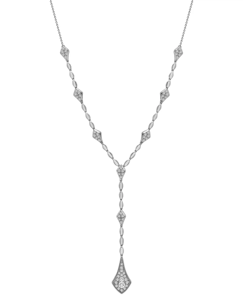 Wrapped in Love Diamond Multi Cluster Lariat Necklace (1 ct. t.w.) in 14k Gold or 14k white Gold, 15" + 2" extender, Created for Macy's