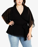 Plus Elegant Wrap Top