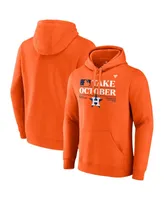 Men's Fanatics Orange Houston Astros 2023 Postseason Locker Room Pullover Hoodie