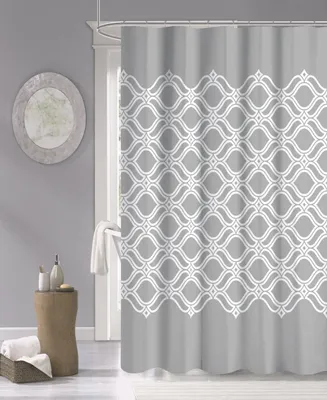 Dainty Home Diamante 100% Cotton Shower Curtain, 72" x 70"