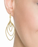 Polished & Textured Interlocking Navette Orbital Drop Earrings in 14k Gold