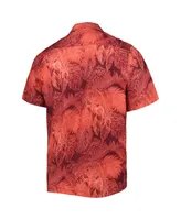 Men's Tommy Bahama Cardinal Arkansas Razorbacks Coast Luminescent Fronds IslandZone Button-Up Camp Shirt